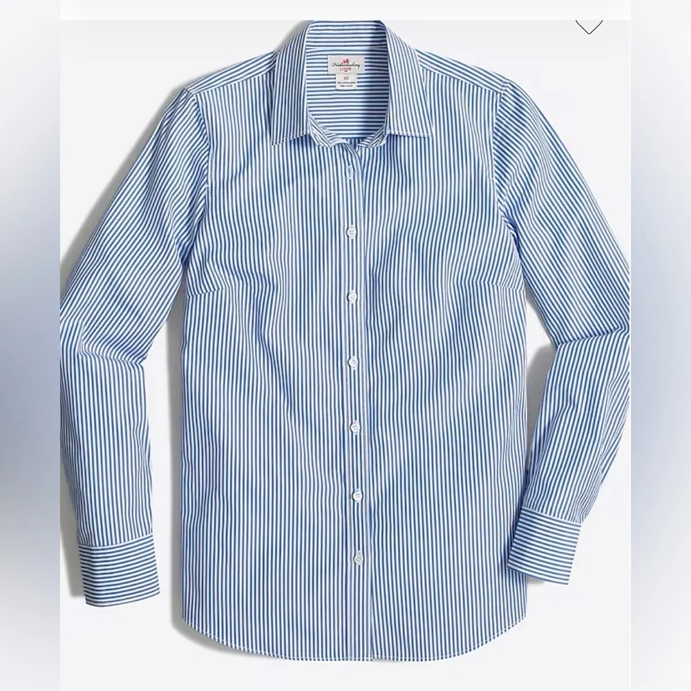 J. by J. Crew women’s striped classic button-up shirt in cotton poplin, size S - Picture 1 of 9